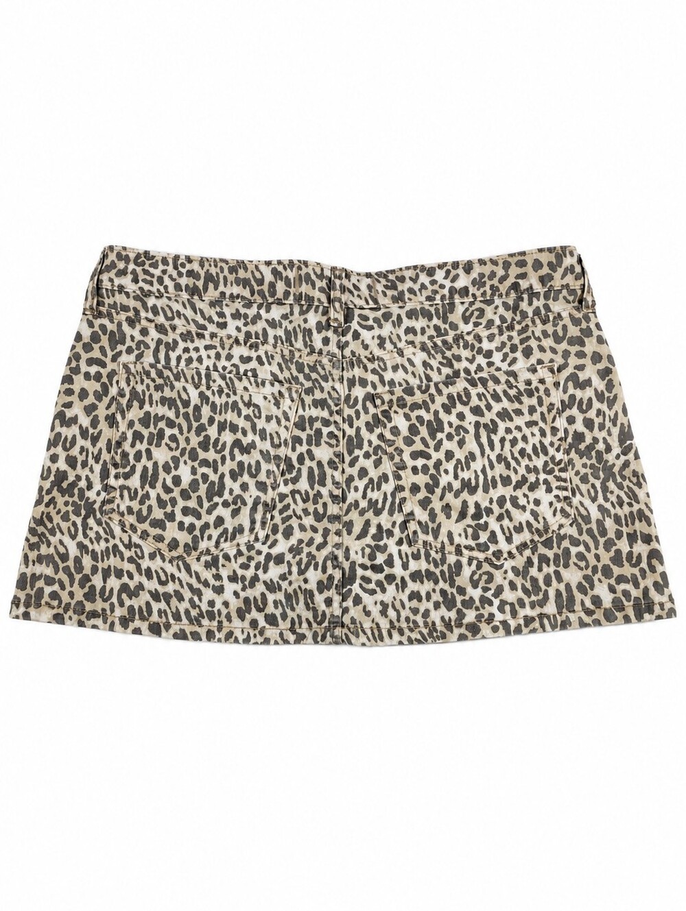 Hollister Low Rise Leopard Print Mini Skirt Tan Black Size 14 W32